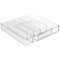mDesign Expandable Plastic Kitchen Drawer Storage Cutlery Tray - Clear